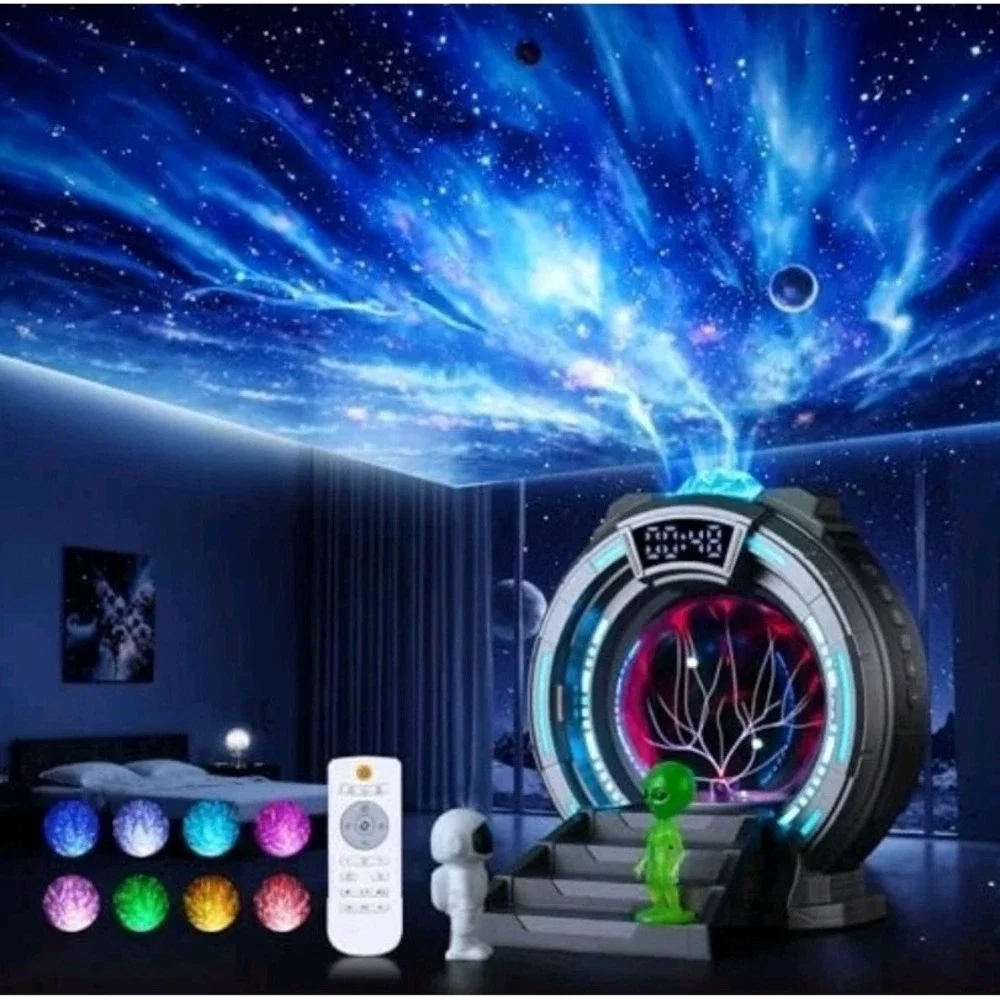 Space Portal Night Light,Alien Veins lamp,Plasma Globe Light LED Aurora Gray